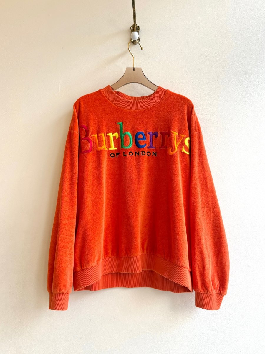 Burberry | Orange Terry Cloth Rainbow Embroidered Sweatshirt (Vintage) - Made X Hudson