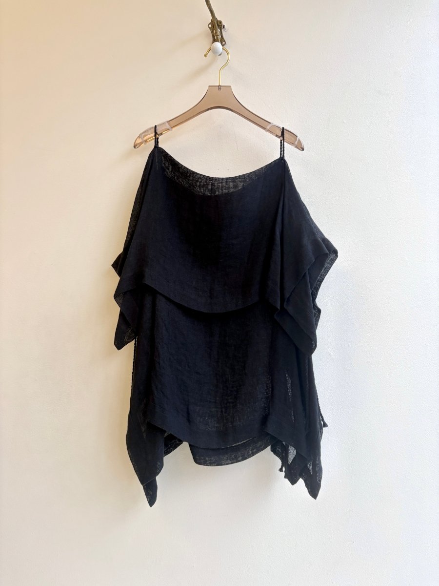 Black Linen Two Tier Tank | 2D - Made X Hudson