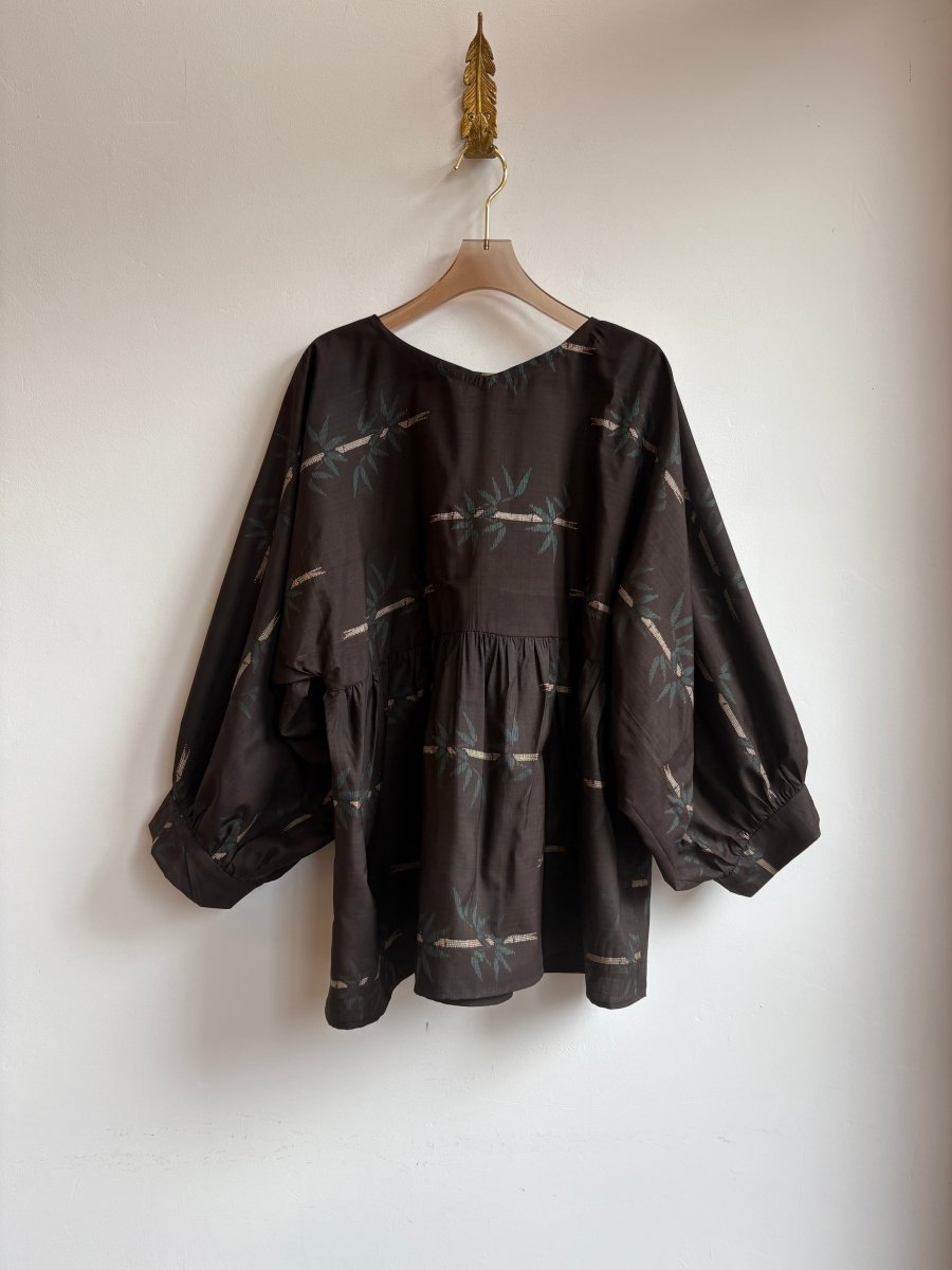 Peat Bamboo Print Zero - Waste Ruffle Blouse - Made X Hudson
