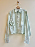 The Kevin Top | Light Mint Stripes w/ Gathered Waist (Reworked) - Made X Hudson