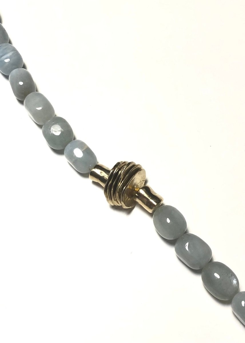 Collana Necklace | Aquamarine Natural & Brass Beads - Made X Hudson