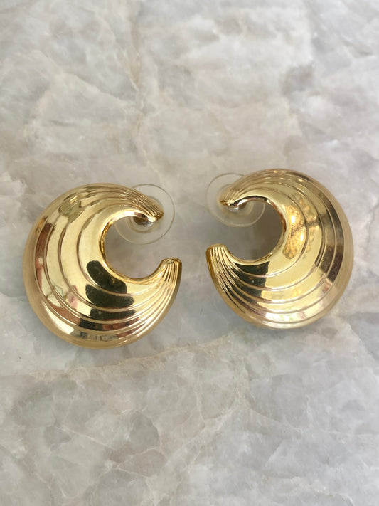 Large Croissant Tiered Earrings (Vintage)