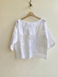 Lace & Linen Embroidered Box Top - Made X Hudson