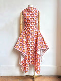 Zero-Waste Dress in Orange Blossom and Pink Iris Pattern - Made X Hudson