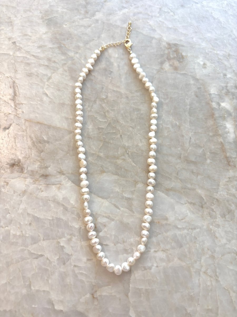Medium Cream Baroque Pearl Choker Necklace - Made X Hudson