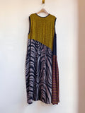 Anan Long Dress, Upcycled Silk in Colors Moss, Rust, Heather & Black - Made X Hudson