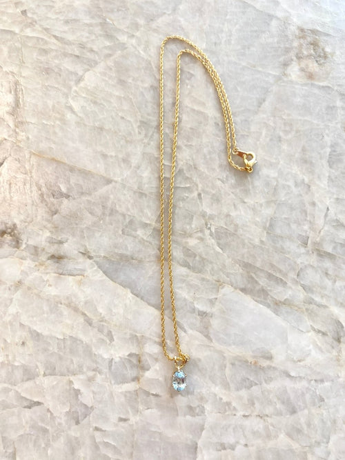 Baby Blue Stone Necklace (Vintage) - Made X Hudson