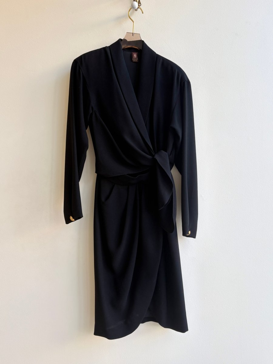 Anne Klein | Black Wrap Dress (Vintage) - Made X Hudson