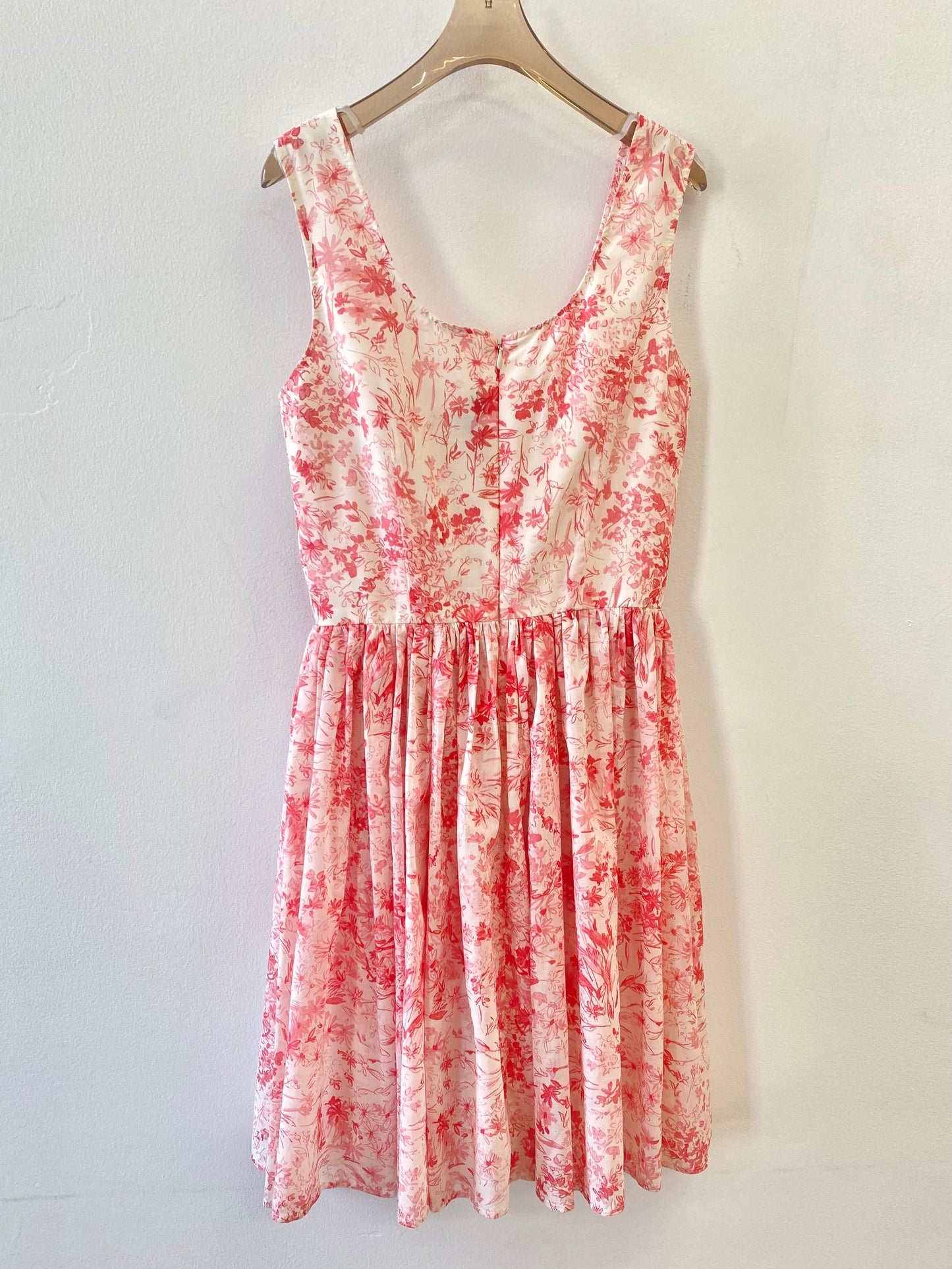 Pleated Floral Tank Dress