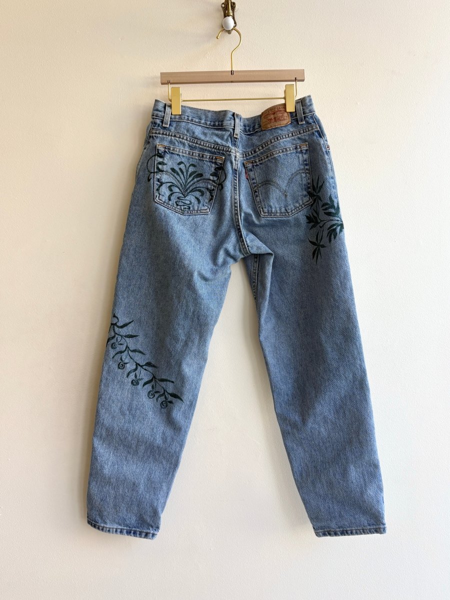 Salt Jug Jeans Light Wash in Deep Spruce | Hand Painted (Reworked) - Made X Hudson