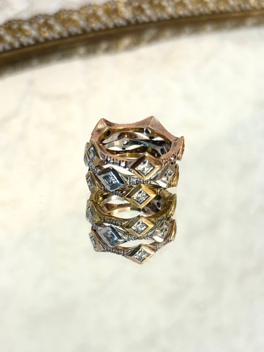 Thor Plated Ring w/ CZ Stones (Set of 3) - Made X Hudson