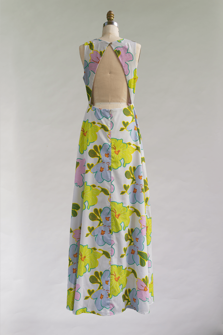 Green, Pink, & Baby Blue Floral Sleeveless “Origami” Dress - Made X Hudson