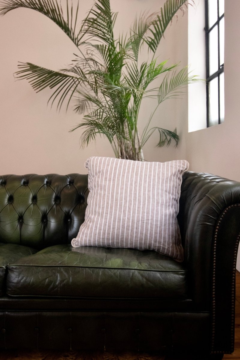 Brown & White Striped Pillows - Made X Hudson