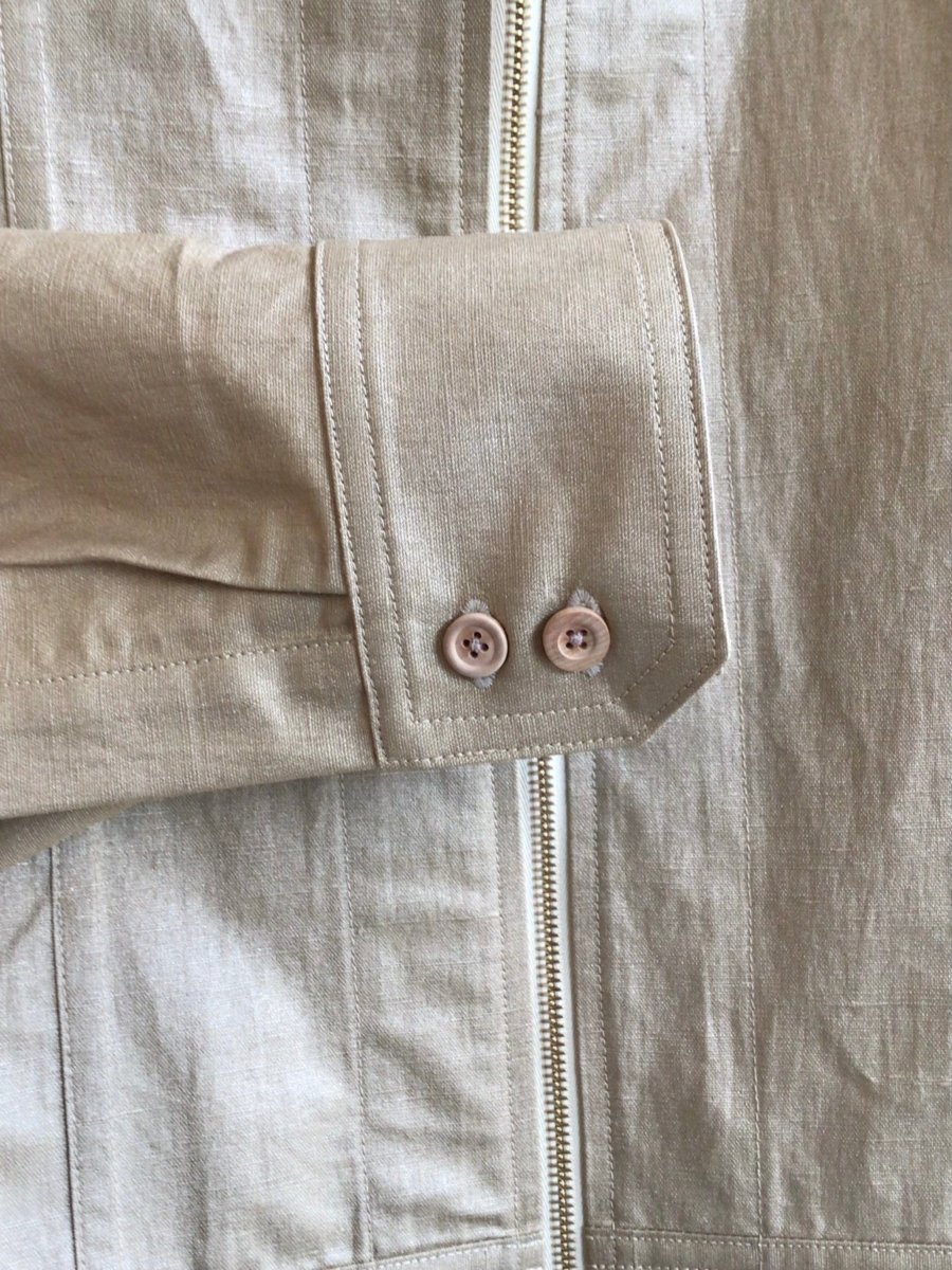 Gold Waxed Cotton Zip - Up Leisure Jacket - Made X Hudson