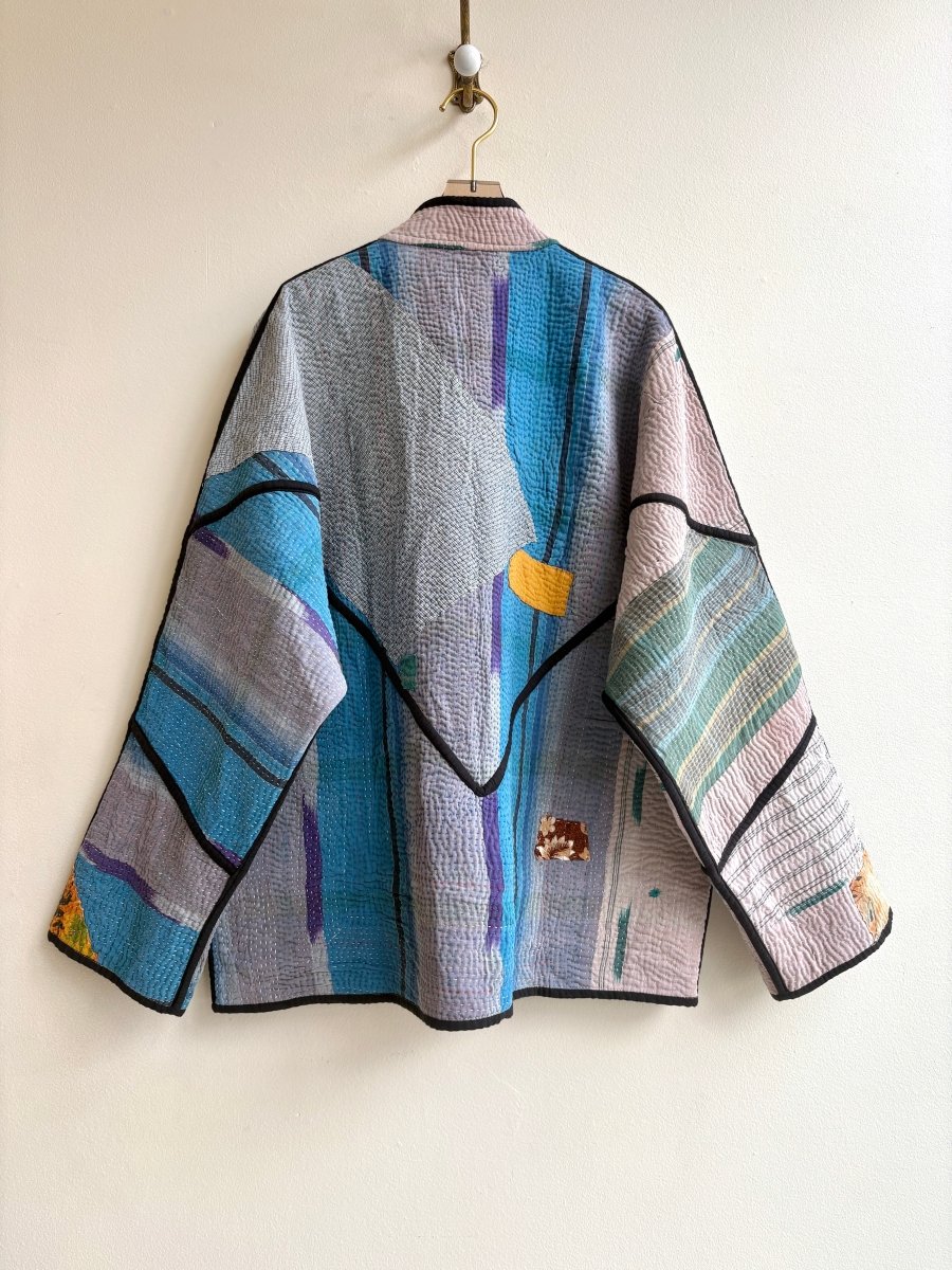 Reversible Ladhiya Quilted Jacket in Colors Sky, Mist, Lavender & Copper, Flame, Fern - Made X Hudson
