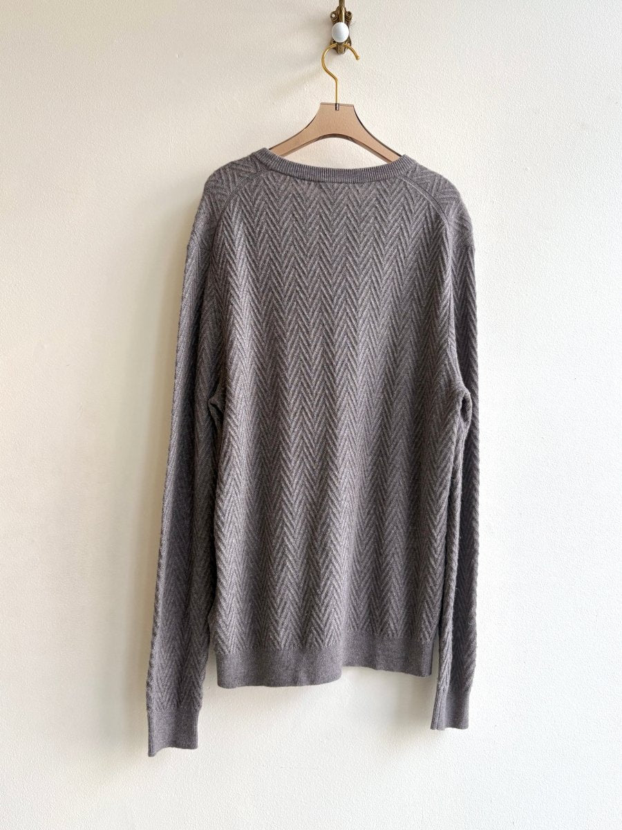 Reiss | Taupe Herringbone Knit Sweater (Vintage) - Made X Hudson