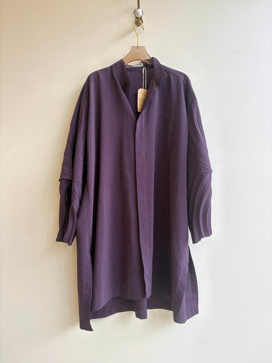 Issey Miyake | Plum Button Down with Pleated Sleeve (Vintage) - Made X Hudson