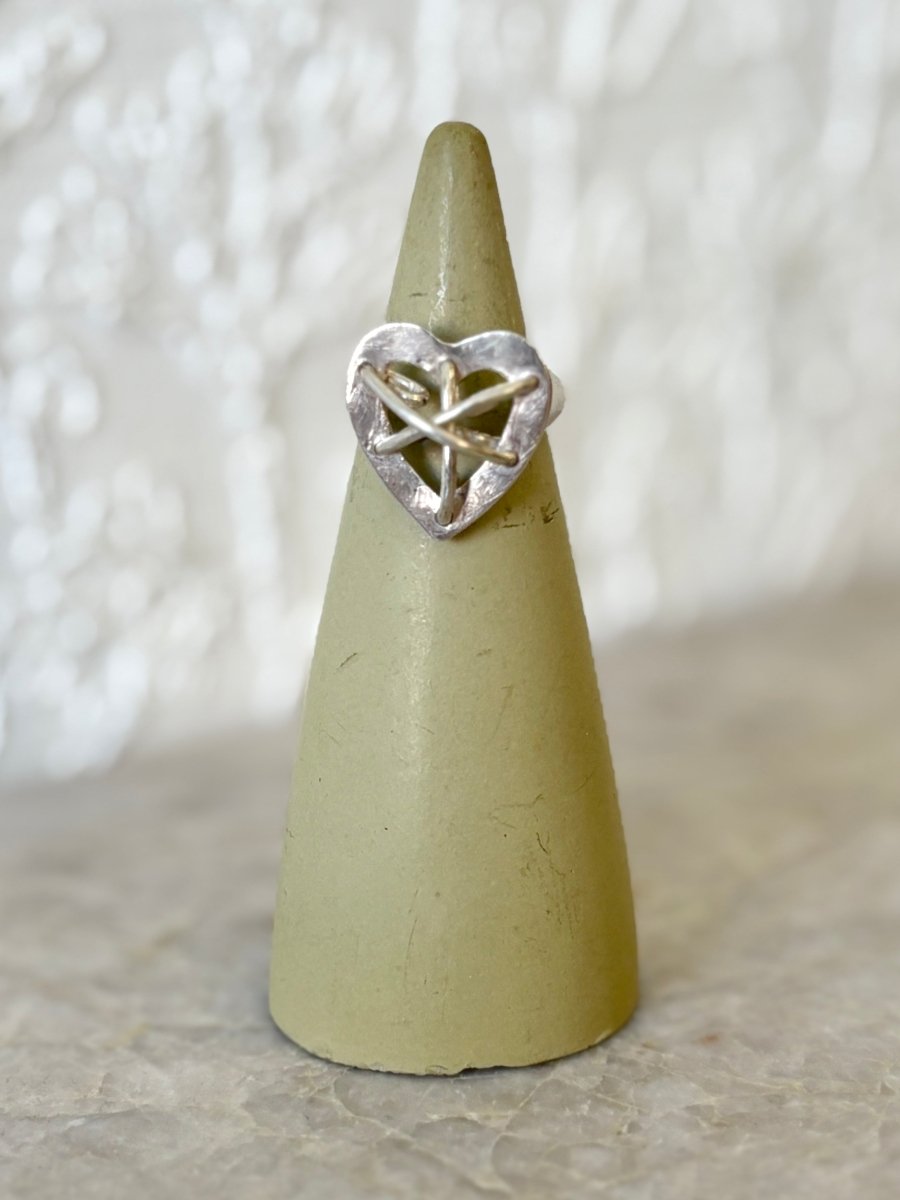 Handmade Sterling Silver Wired Heart Ring - Made X Hudson