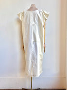 White and Cream Gridded Caftan (Reworked) - Made X Hudson