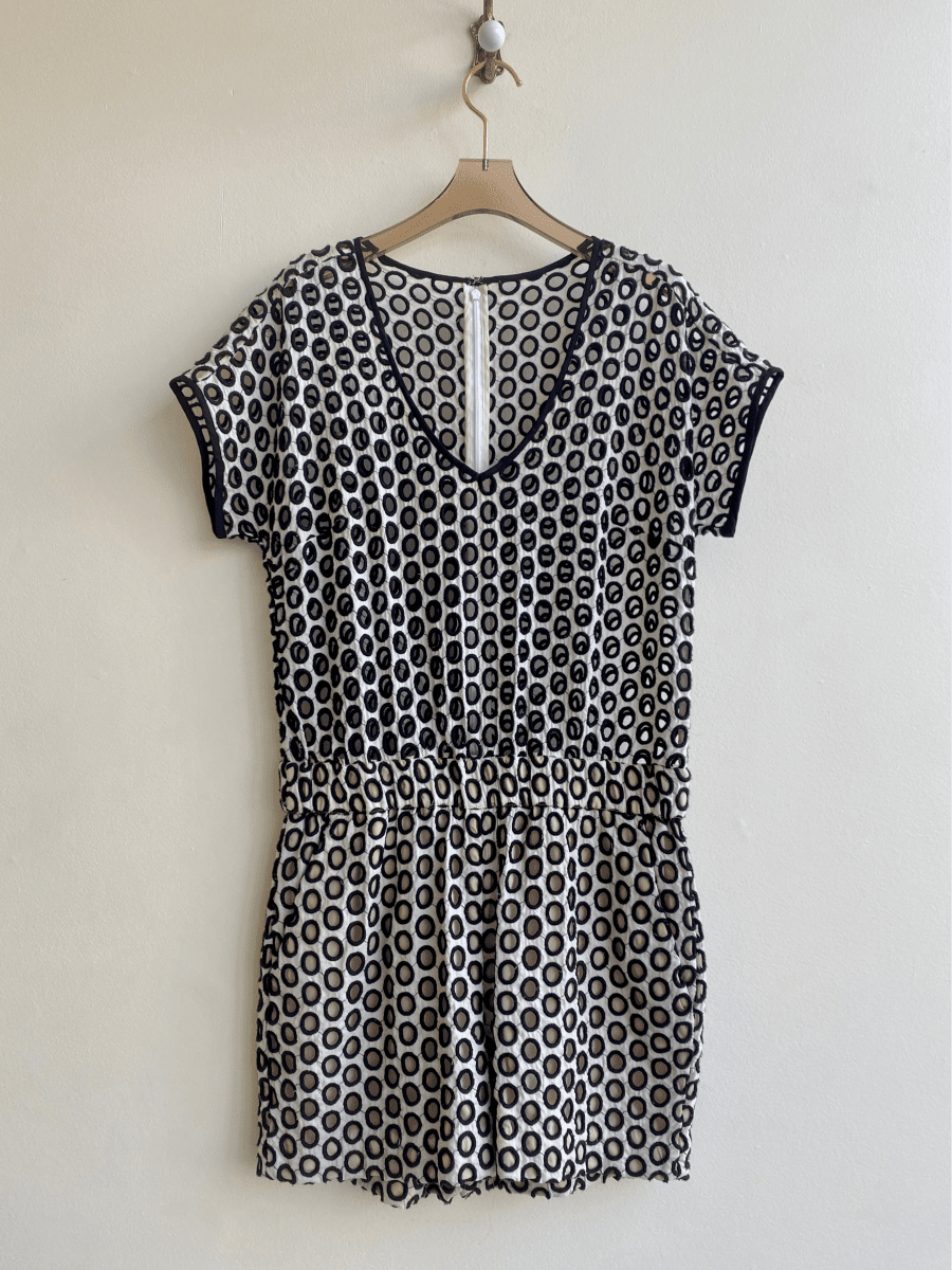 Sheer Black & White Romper (Vintage) - Made X Hudson