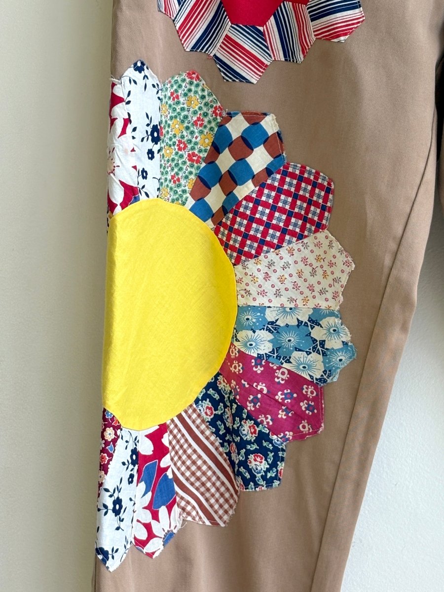 3 Dresden Quilted Plate Blocks Brown Chino Pant (Reworked) - Made X Hudson