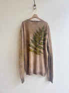 Brown Cashmere Eco Printed V - neck Sweater (Reworked) - Made X Hudson
