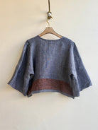 Crop Linen Chambray & Mauve Zero - Waste Blouse - Made X Hudson