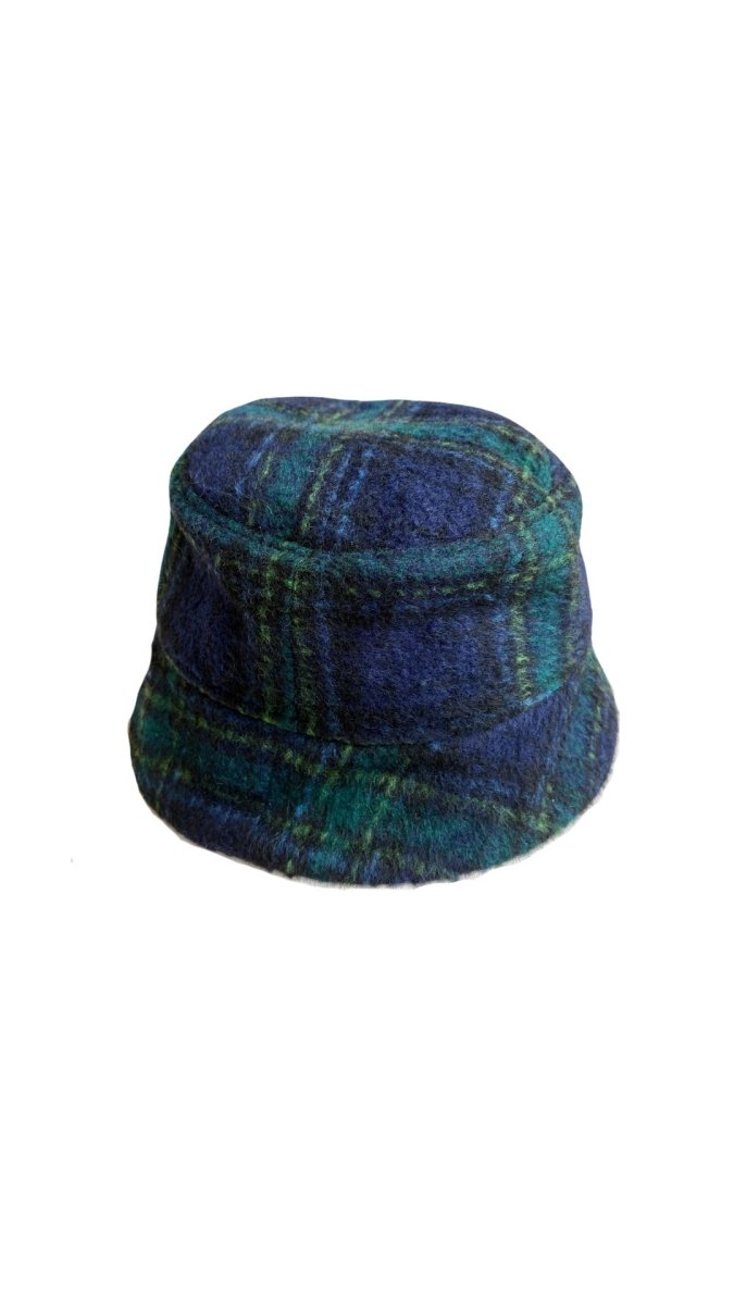 Blue & Green Plaid Deadstock Wool Bucket Hat - Made X Hudson