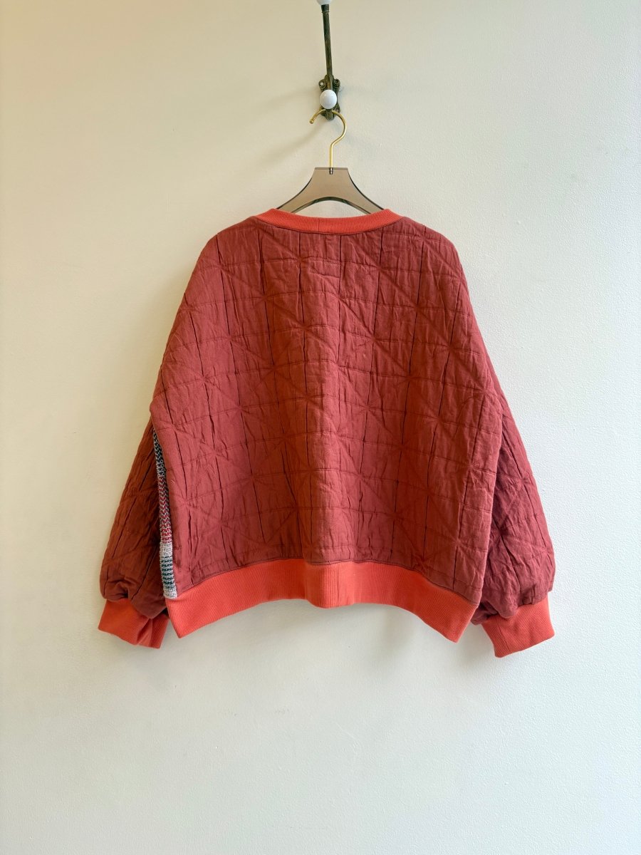 Persimmon Handwoven Quilted Sweater - Made X Hudson