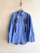 “Blake” Blue Carrot Print Shirt (Reworked) - Made X Hudson