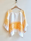 Lily of the Valley Golden Yellow Jacquard with Square Neck | Picnic Top - Made X Hudson