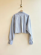 Sky Blue Annette Crop Top w/ Pearl Accent (Reworked) - Made X Hudson