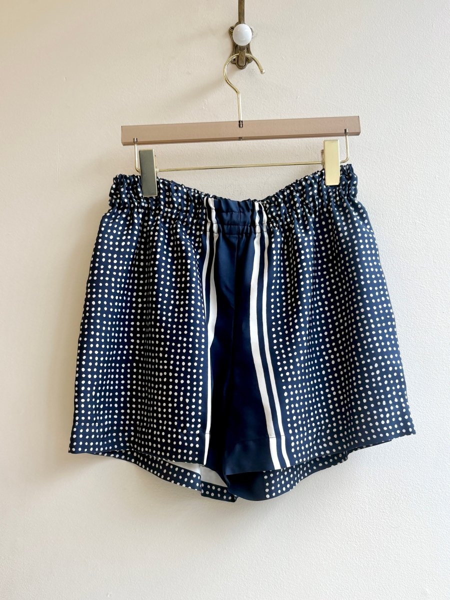 "Sirene" Navy Dotted Town Shorts - Made X Hudson