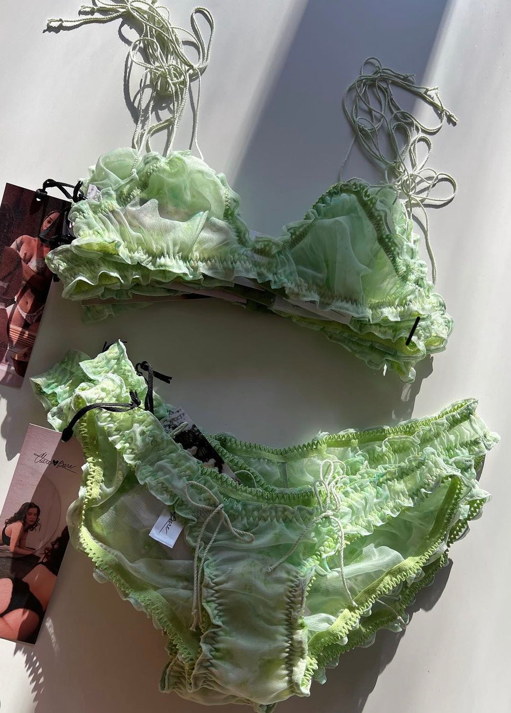 Anaphora Bralette Green Chiffon