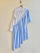 Asymmetric Shirtwaist Dress in Dandelion Seed & Blue Gingham (Reworked) - Made X Hudson
