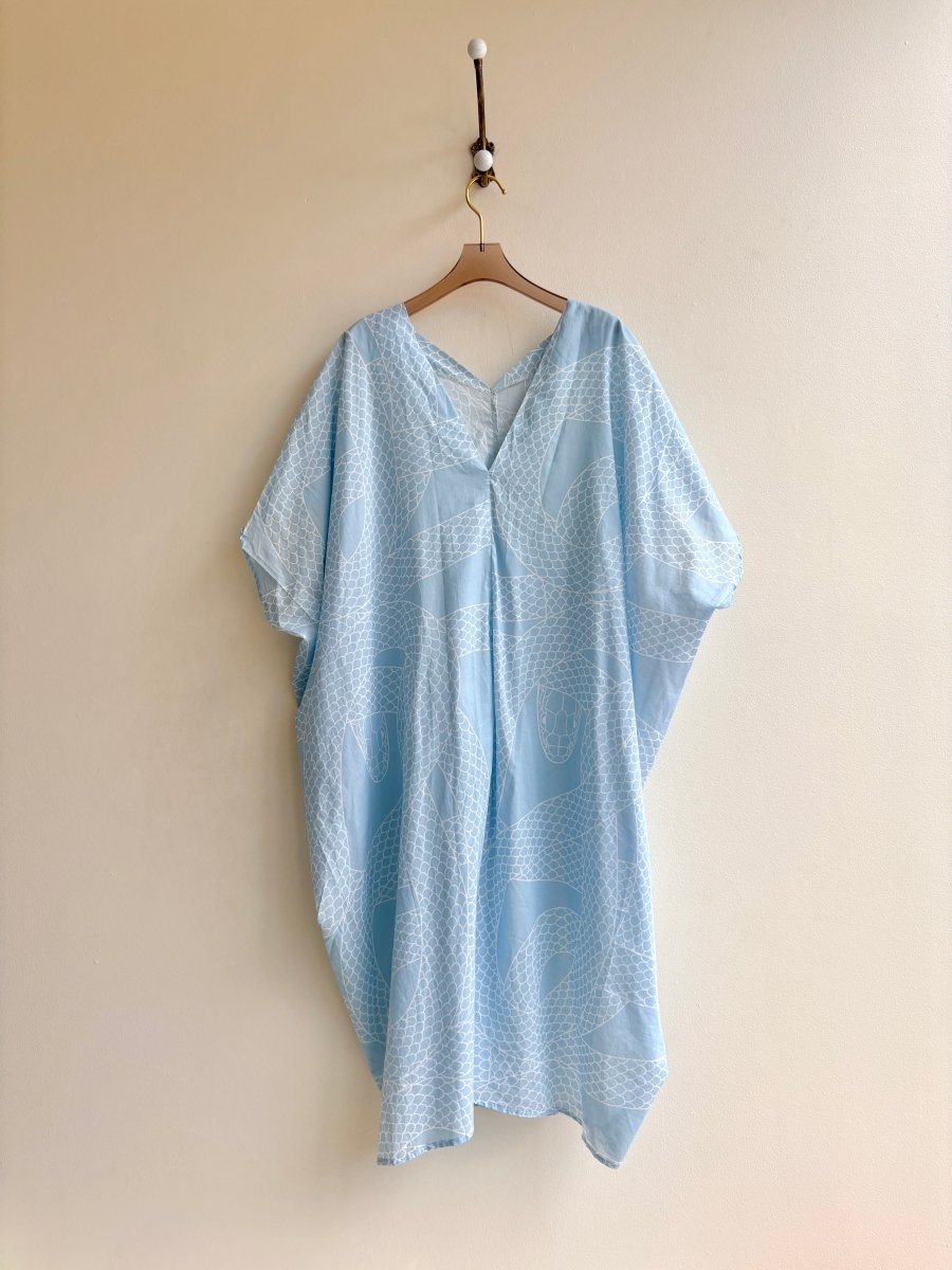 Light Blue Snake Print Kaftan - Made X Hudson