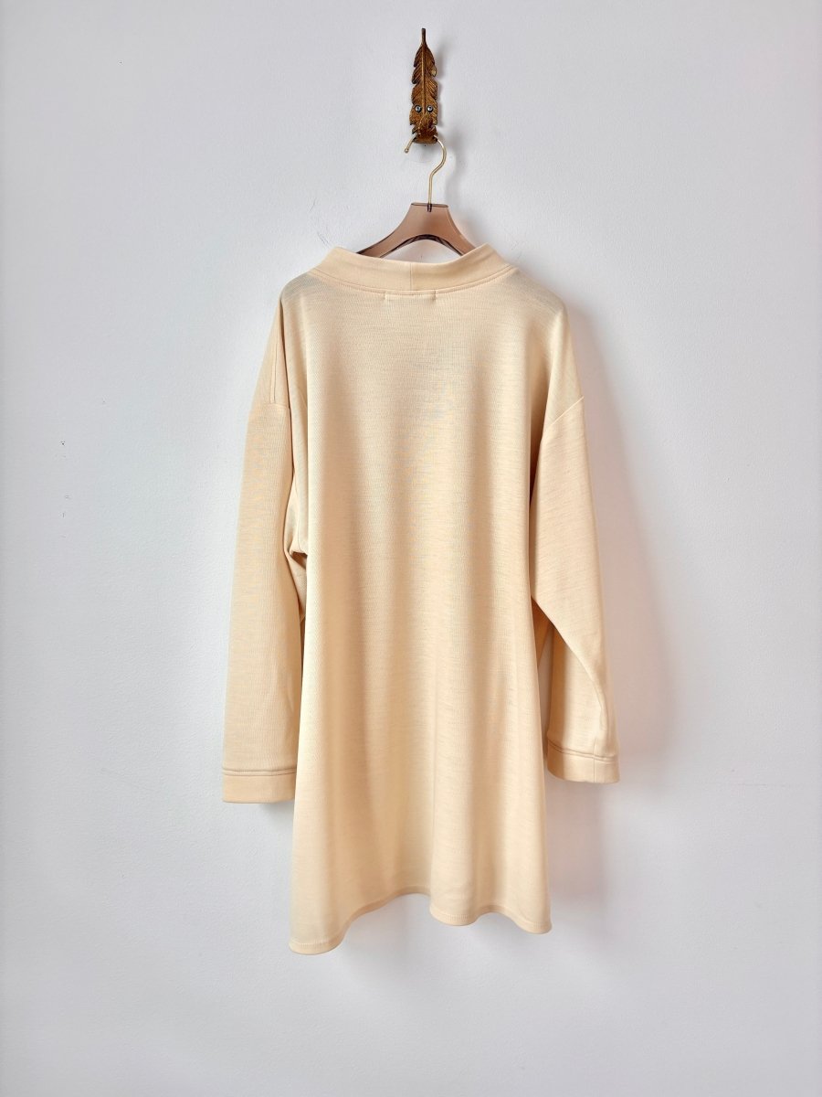 Ivory Round Neck High - Low Sweatshirt - Made X Hudson