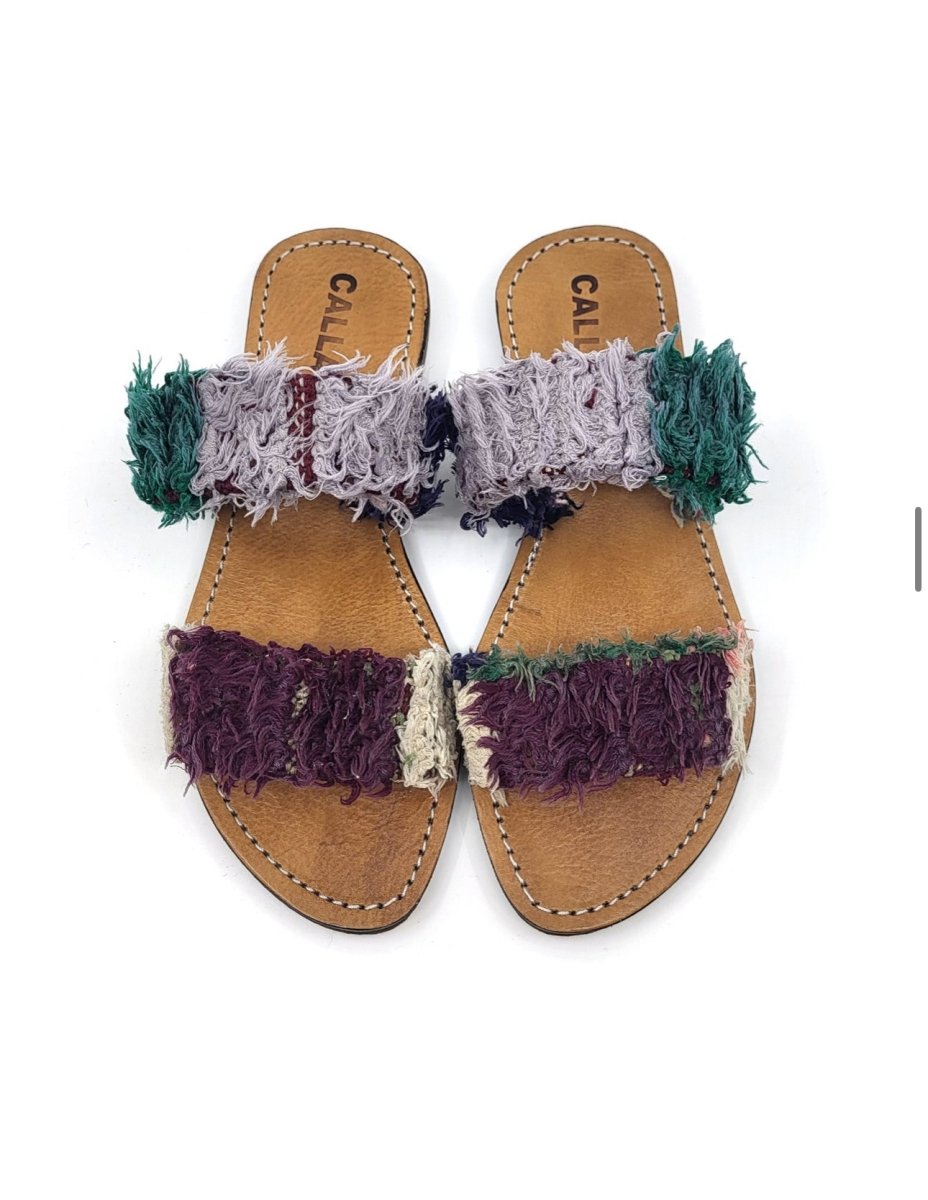 Hali Sandals “Wardha” In Colors Wine, Cream, Grey, Peacock (Size 39) - Made X Hudson