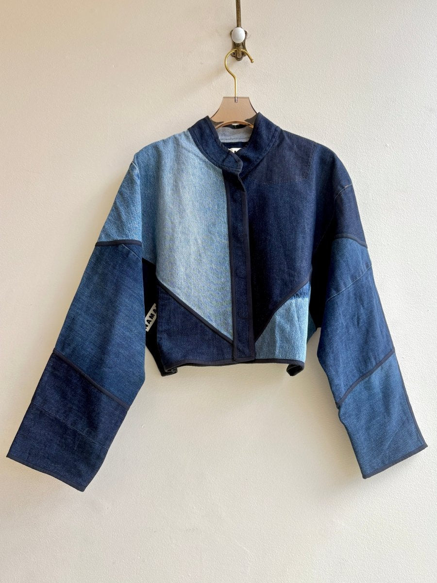 “True” Kaira Upcycled Denim Cropped Jacket - Made X Hudson