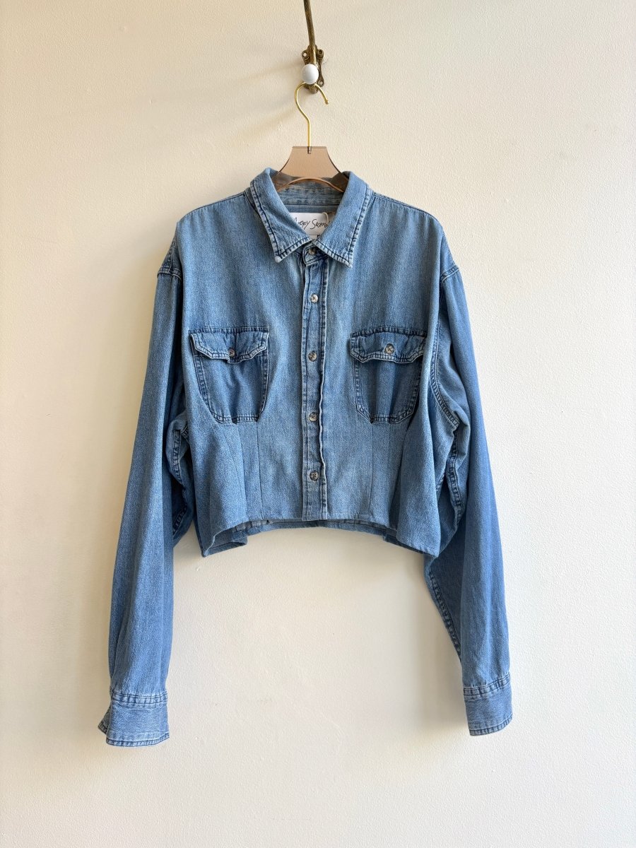 The Kevin Top | Lightweight Denim w/ Gathered Waist (Reworked) - Made X Hudson