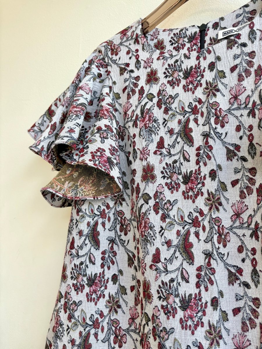 Cranberry Chore Dress w/ Flutter Sleeve - Made X Hudson