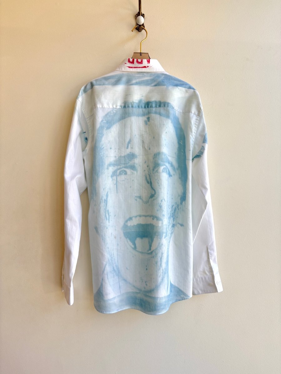 Patrick Bateman Repeat Blue Cyanotype Button - Up Shirt (Reworked) - Made X Hudson