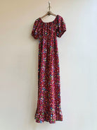 Red Wild Flower Cotton Dress (Vintage) - Made X Hudson
