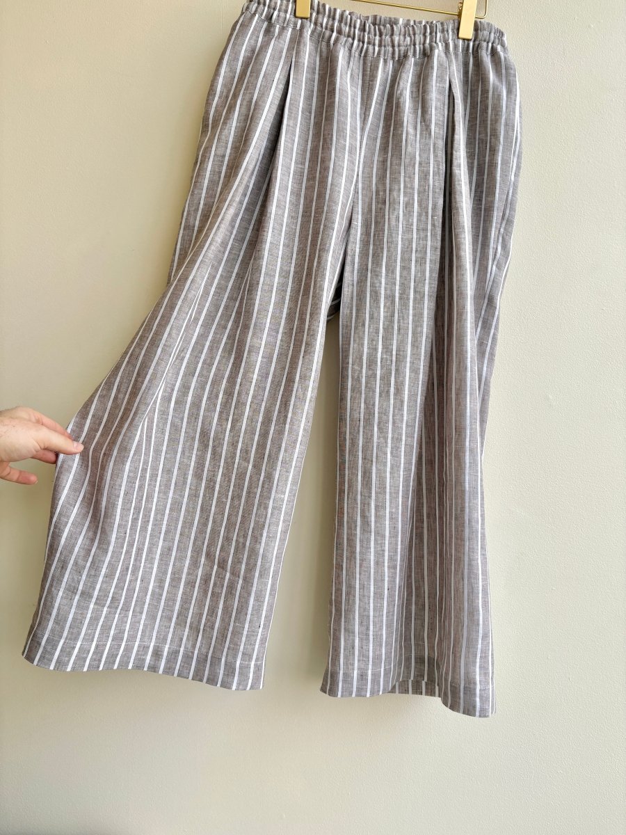 Striped Linen Wide - Leg Pant - Made X Hudson