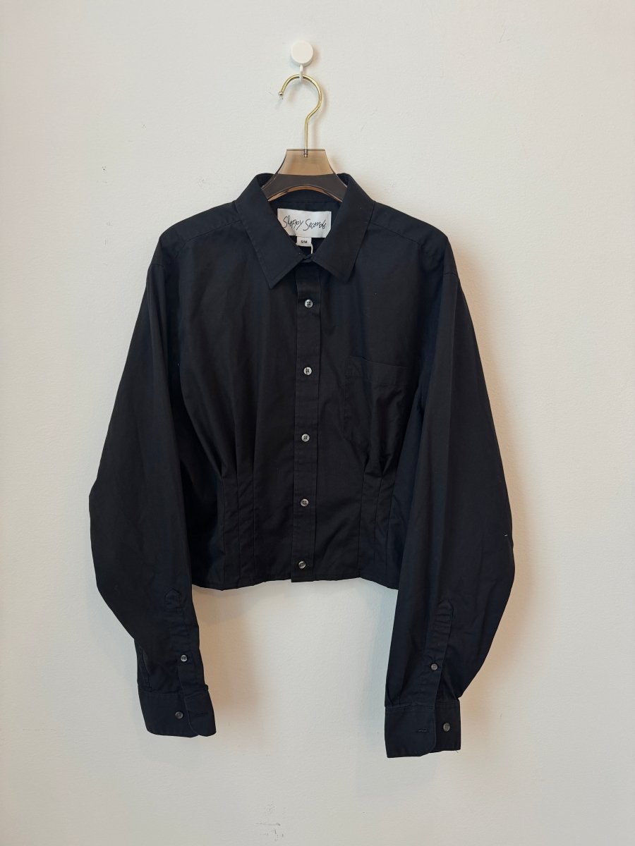 The Kevin Top | Midnight Black with Gathered Waist (Reworked) - Made X Hudson