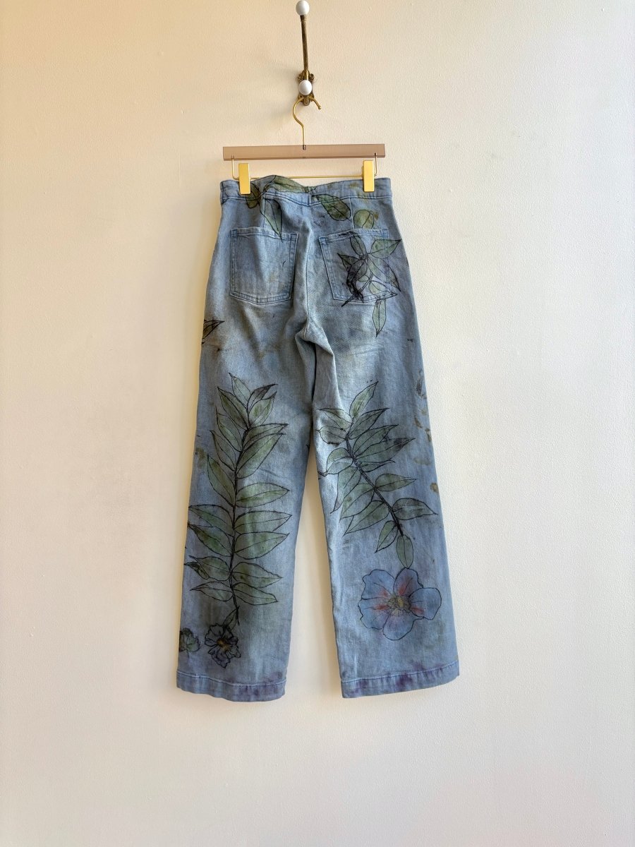 Eco Printed & Hand Drawn Sailor Wide Leg Pants (Reworked) - Made X Hudson