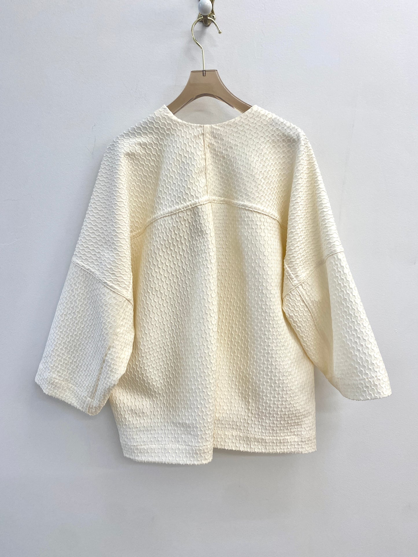 Ivory Circular Novelty Fabric Chore Jacket