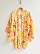 Golden and Orange Shell Print Textured Short Kimono Jacket (Vintage) - Made X Hudson