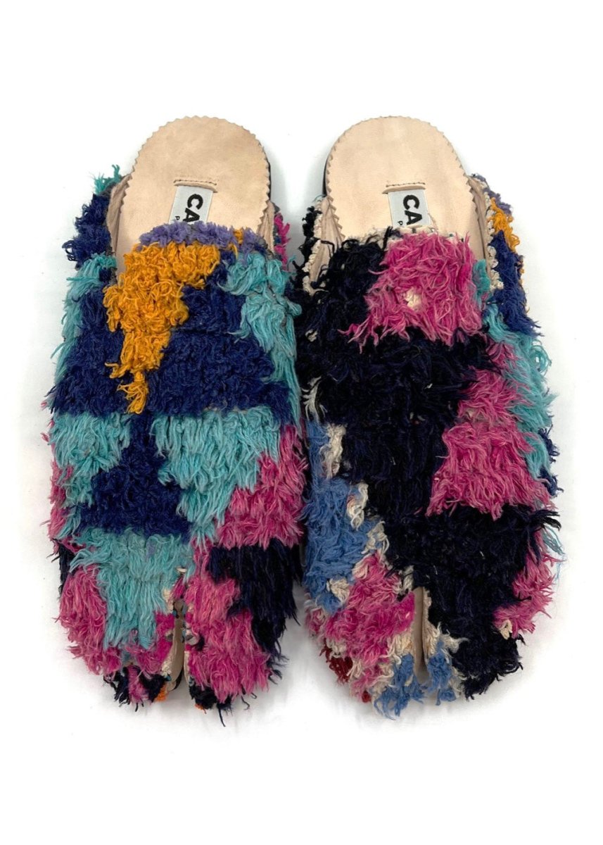 Tabi Babouche “Nadyne” Split Toe Flats In Colors Midnight, Magenta, Teal, Blue, Mustard (Size 40) - Made X Hudson