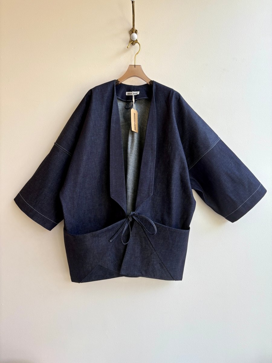 Dark Navy Denim Chore Jacket w/ White Stitching - Made X Hudson
